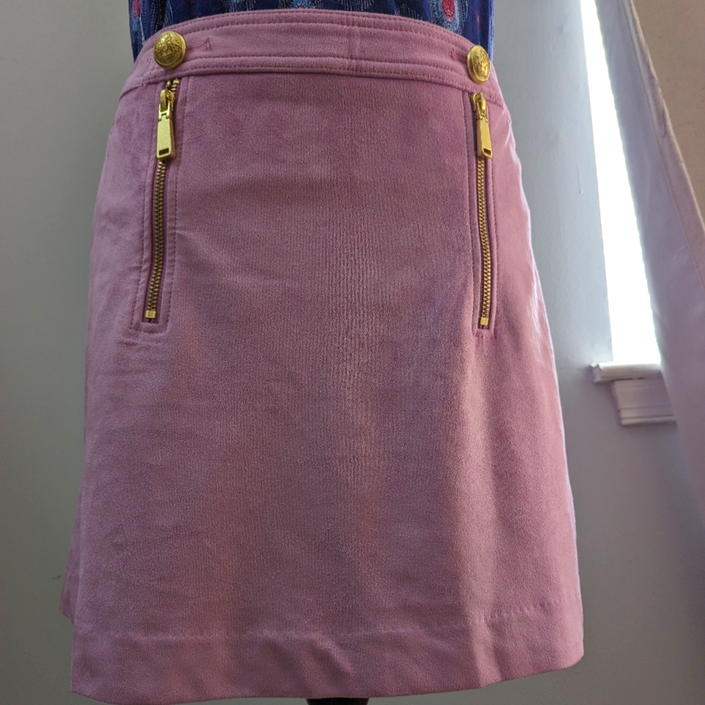 Express faux suede lilac/pink mini-skirt